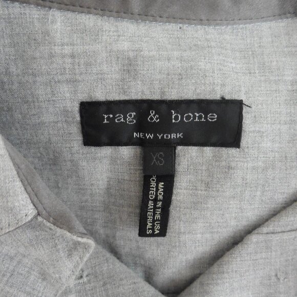 Rag & Bone Gray Victoria Shift Dress Hidden Button Front Sleeveless Pockets XS - Picture 6 of 8